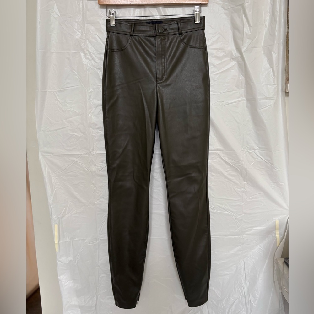Zara Faux Leather Pants Ankle Zip Size XS